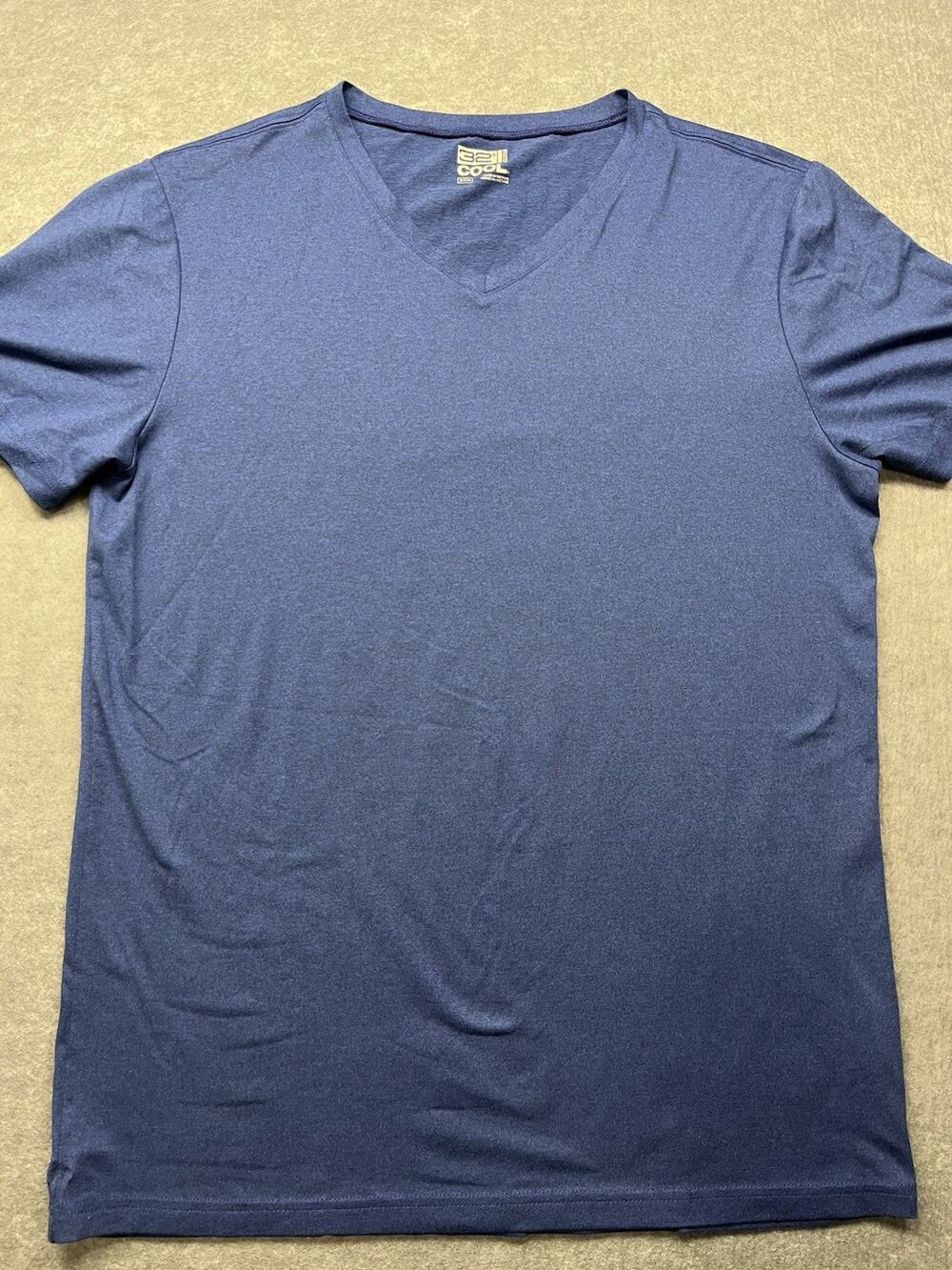 EXCELLENT 32 Degrees Cool Mens S Blue V Neck Performance Stretch T Shirt